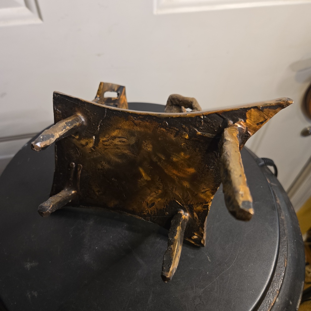 Original Bronze Abstract Brutalist Mid Century Modern Kneeling Figure Sculpture - Picture 8 of 12